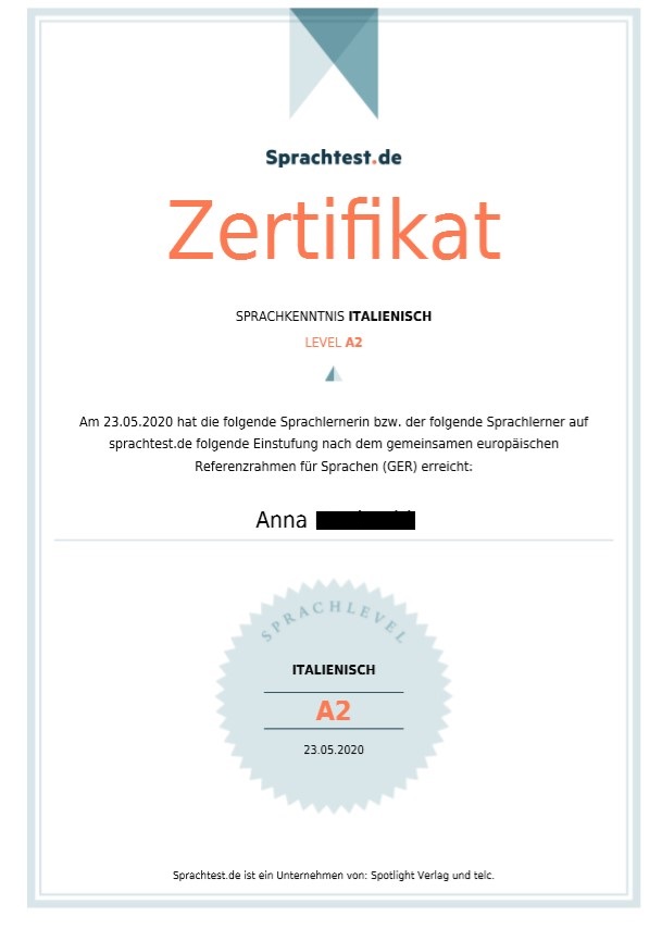 Zertifikat A2